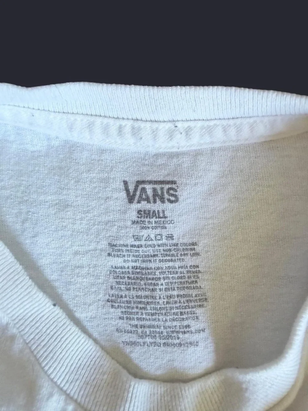 Vans Classic Logo White Graphic Tee - Men’s Small - Picture 3 of 4